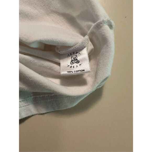 Teddy Fresh Colorful Embroidered Logo White T-Shirt Adult Men’s Size Small - Picture 4 of 7